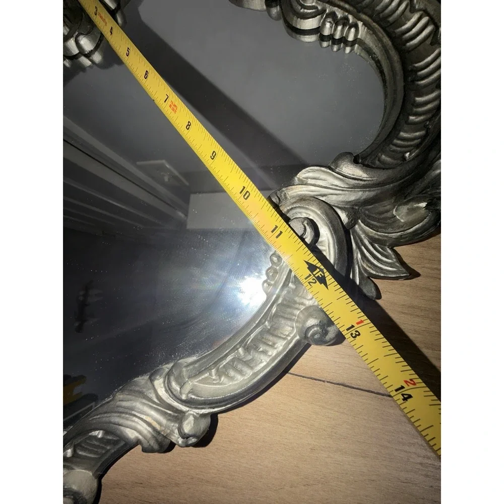 Euromarchi Ornate Mirror Made In Italy Wall Hanging Silver